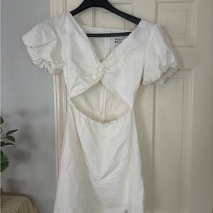 Hello Molly White Puff Sleeve Sundress